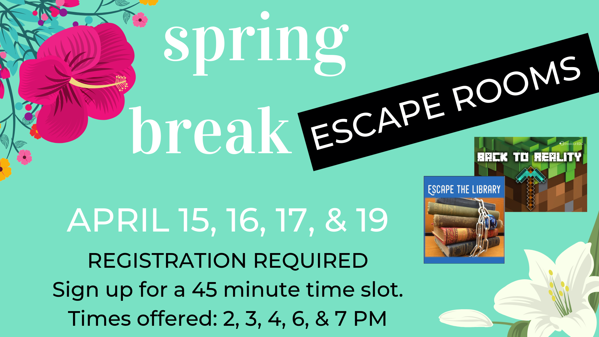 Spring Break Escape Rooms Sun Prairie Public Library